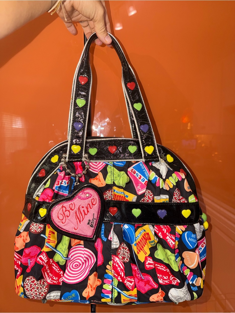 Vintage Betseyville Be Mine Heart Patch Multicolor Women’s Tote Bag
